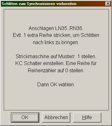 Text zum Start des interaktiven Strickens