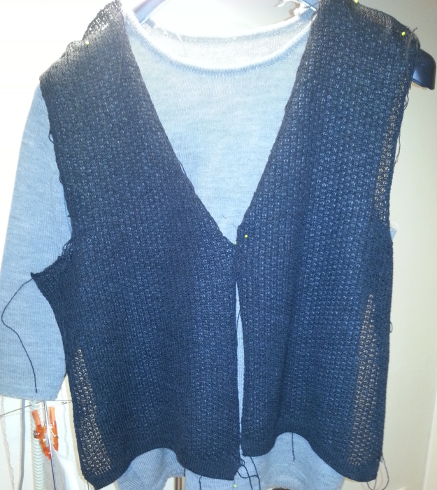 komplette Breite u. Höhe durchstricken