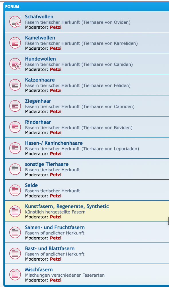Quelle: Screenshot der Übersicht im Spinnradclub