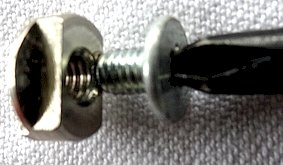 Rechteck Mutter und Schraube